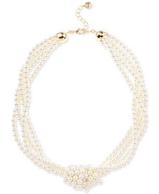 Imitation Pearl Knotted Multi-Row Strand Necklace, 19" + 2" extender, Created for Macy's