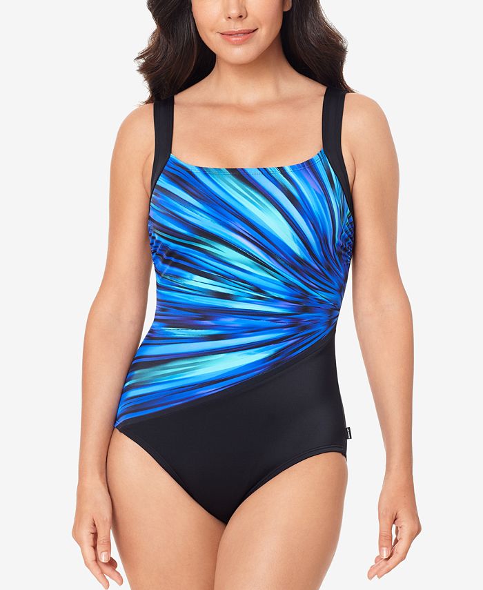Reebok Swim Colorful Burst Illusion One-Piece Swimsuit Reviews - Swimsuits & Cover-Ups - Women -