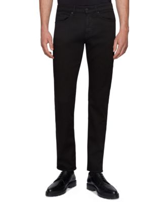 Hugo Boss - Men's Slim-Fit Black Cashmere-Touch Jeans