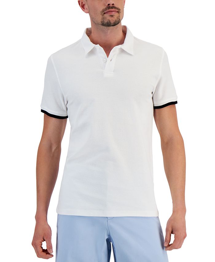 Alfani Men's Regular-Fit Tipped Polo Shirt, Created for Macy's ...