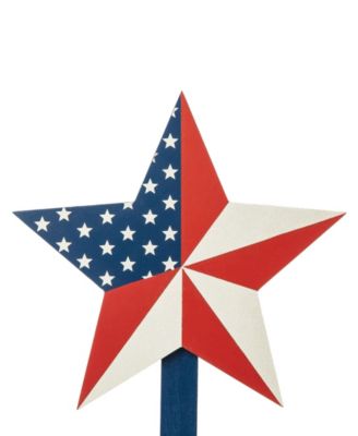 Wooden Patriotic Star Yard Stake, Set of 3