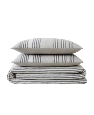 Kiel Stripe 3 Piece Flannel Duvet Cover Set, King