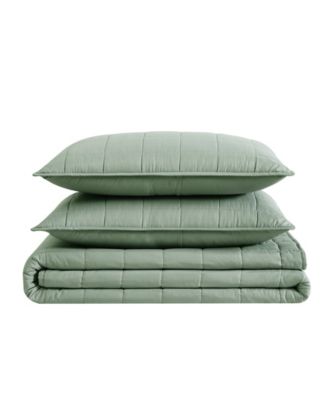 Solid 3 Piece Quilt Set, King