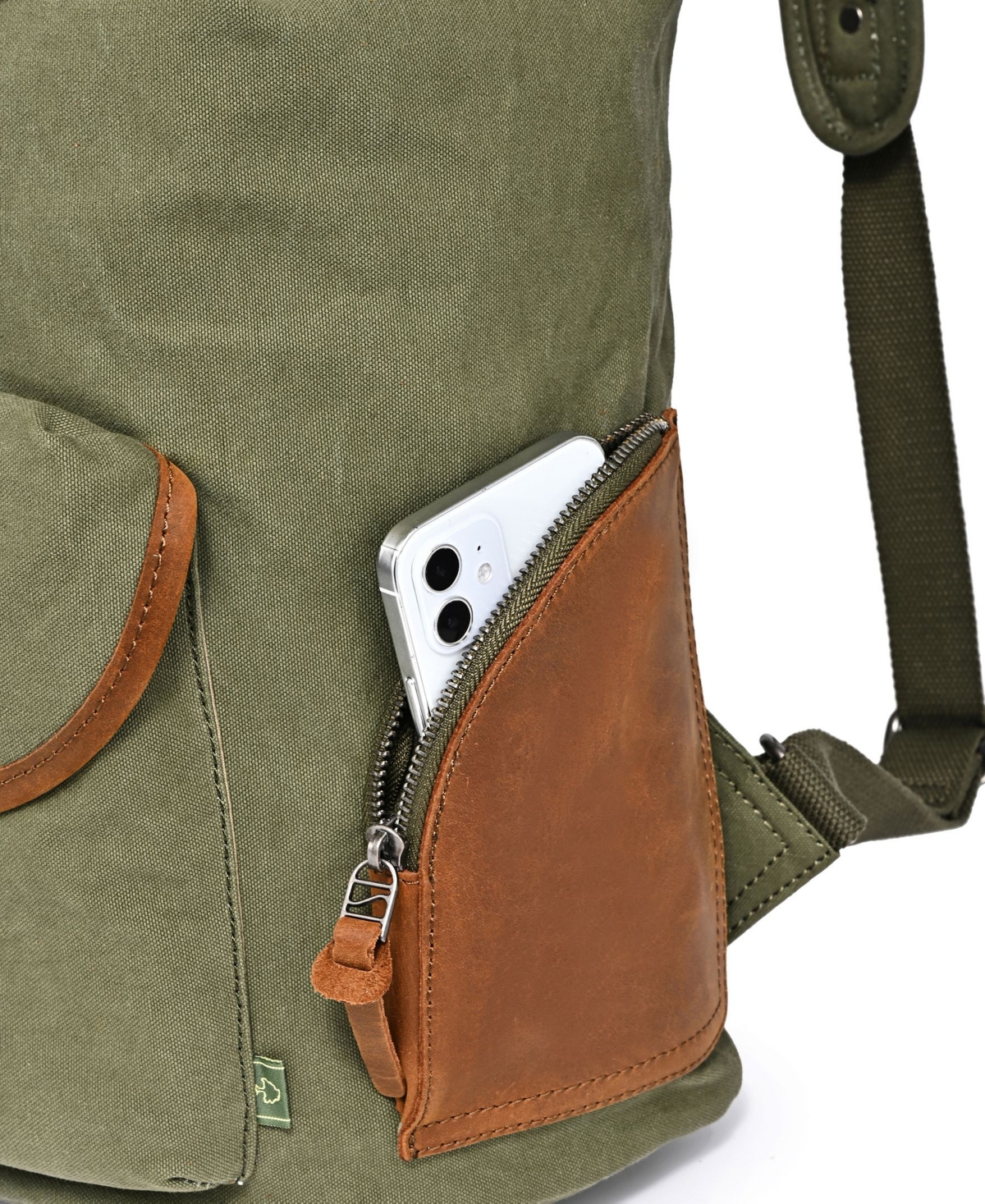 Tsd Brand Milo Canvas Backpack In Olive
