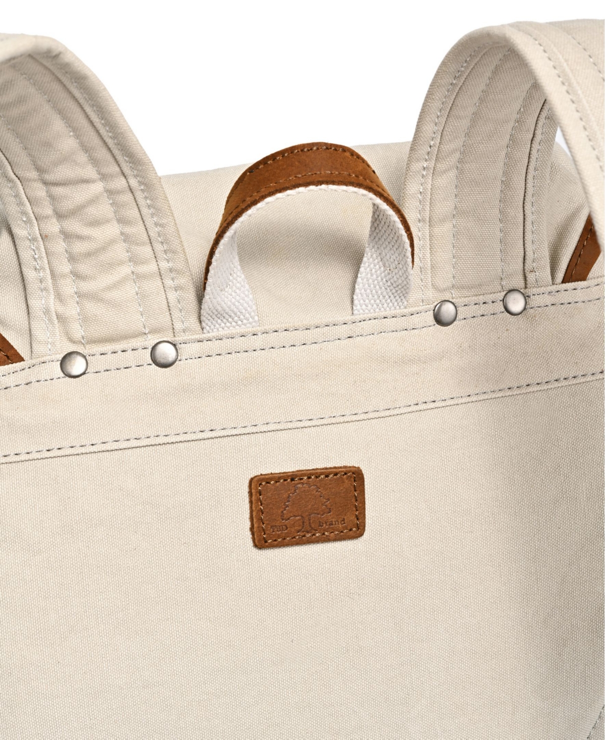 Tsd Brand Milo Canvas Backpack In Ivory