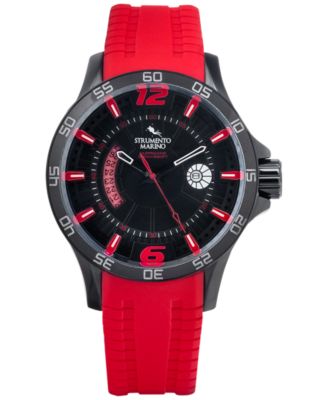 Strumento Marino - Men's Hurricane Red Silicone Strap Watch 46mm