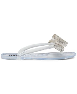 rhinestone bow jelly sandals