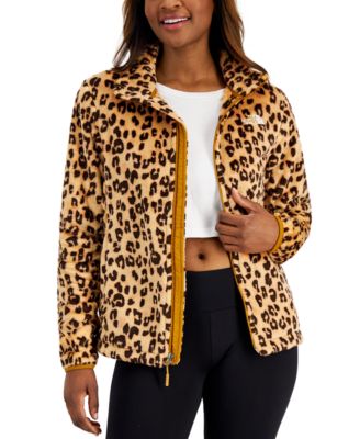 cheetah print north face coat