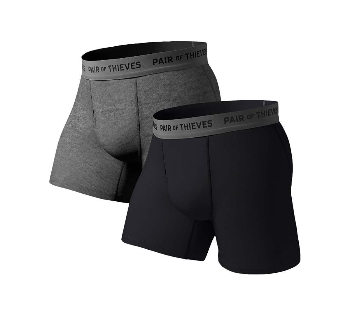 Pair Of Thieves Men's Superfit Breathable Mesh Boxer Brief 2 Pack In Black,grey