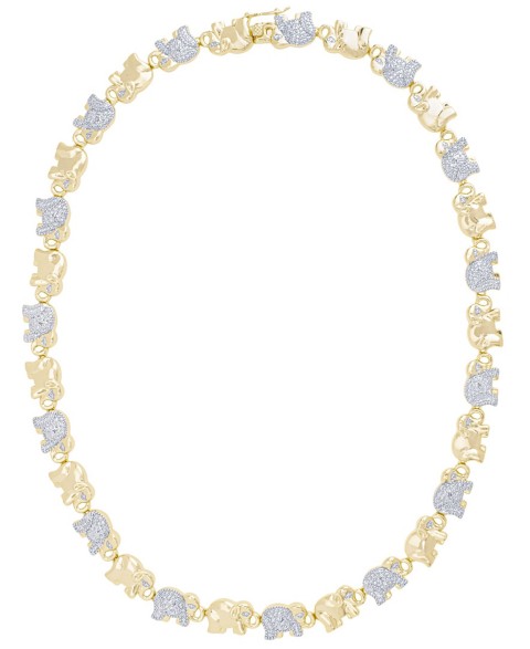 Украшения Macy's Women's Diamond Accent Elephant Necklace