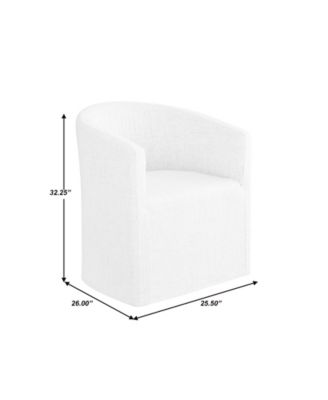 Accentrics Home Slipcover Barrel Back Chair With Casters - Macy's