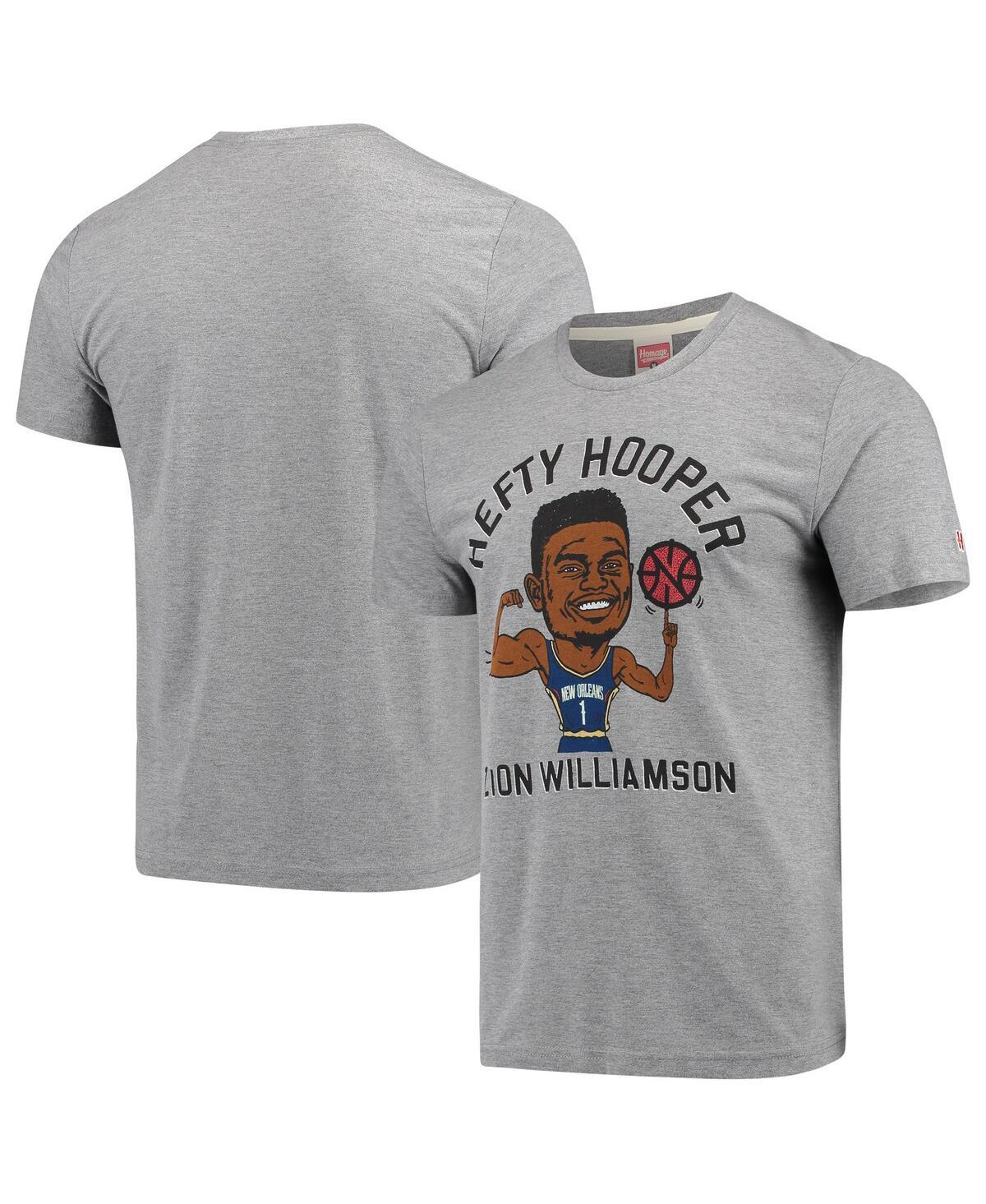 Shop Homage Men's Zion Williamson Gray New Orleans Pelicans Player Graphic Tri-blend T-shirt