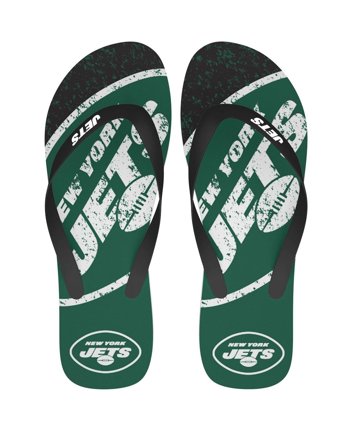 Men's and Women's New York Jets Big Logo Flip-Flops - Green