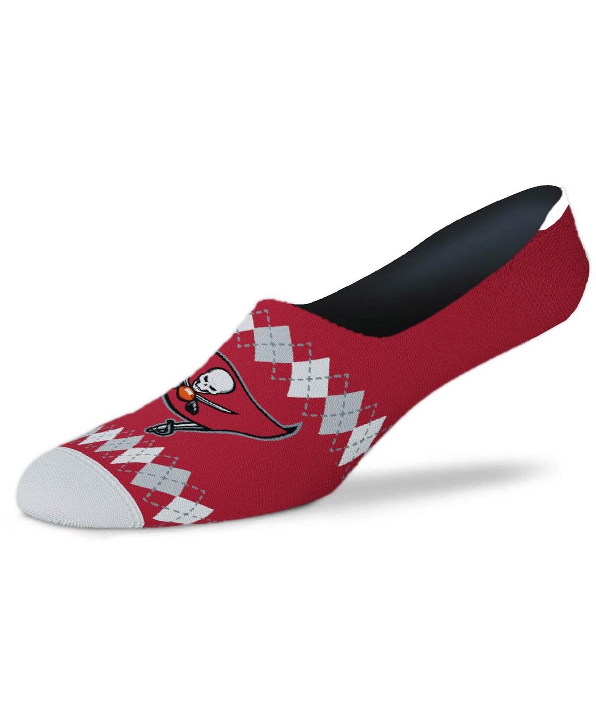 Women's For Bare Feet Red Tampa Bay Buccaneers Micro Argyle No-Show Socks - Red