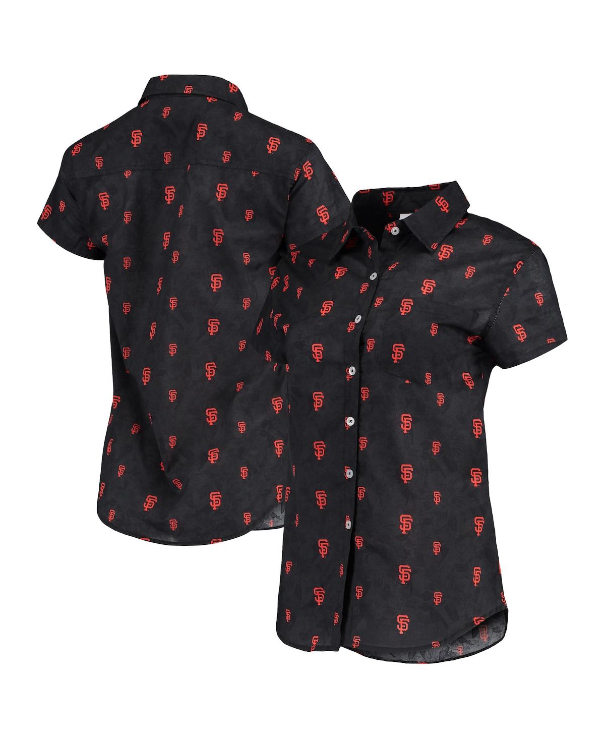 Shop Foco Women's  Black San Francisco Giants Floral Button Up Shirt