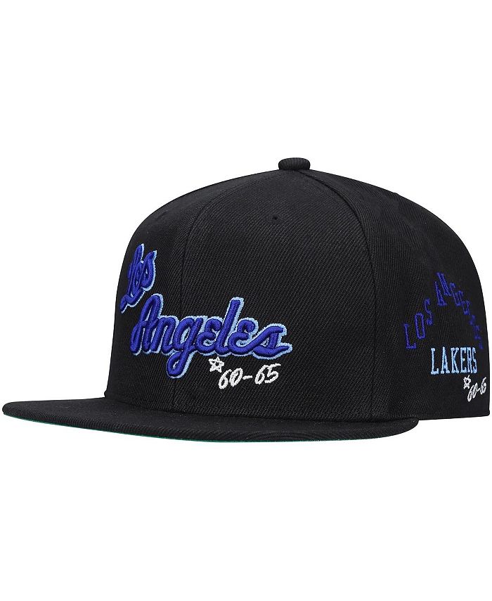 Men's Mitchell & Ness Black Los Angeles Lakers Hardwood Classics Timeline  Fitted Hat