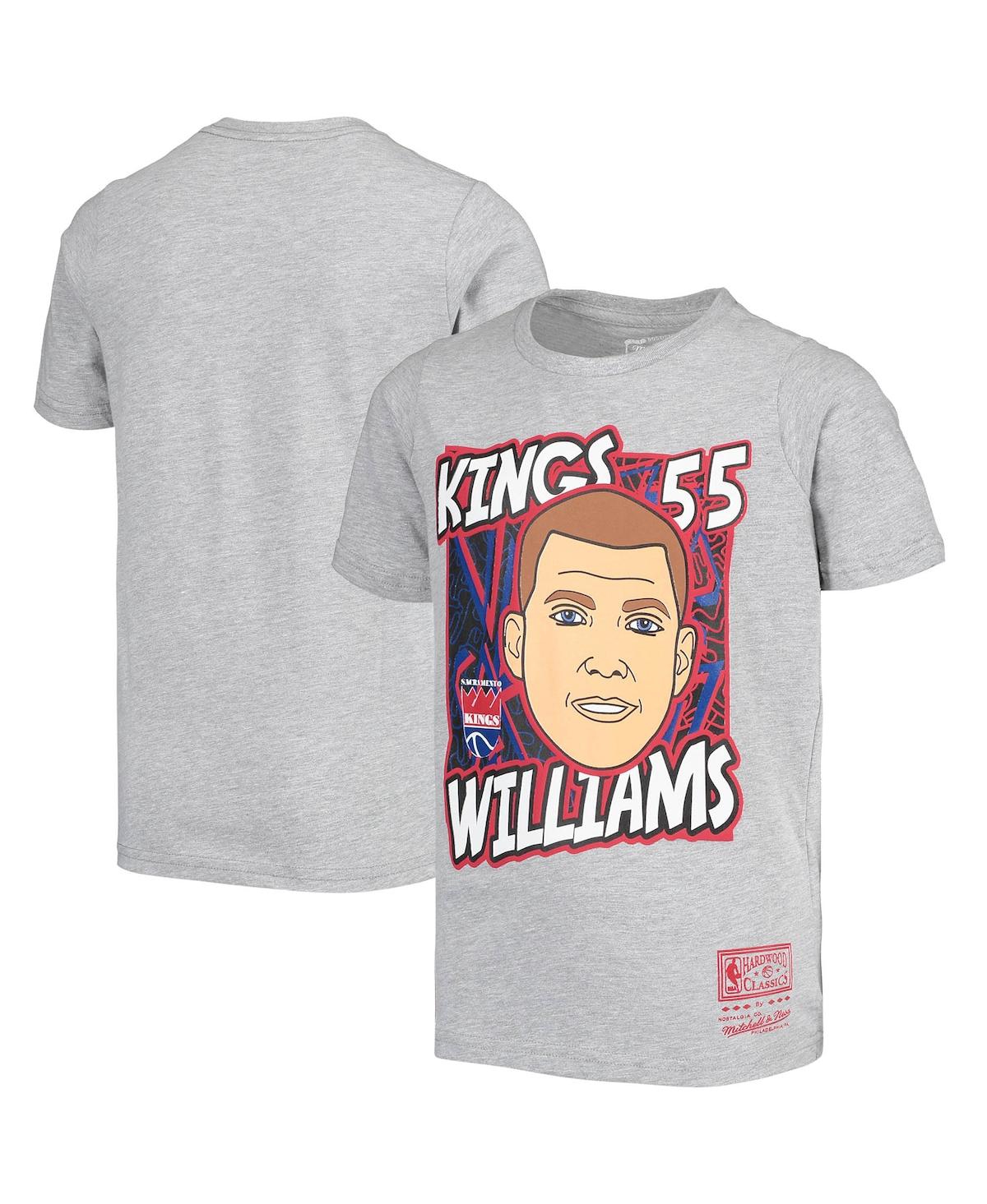 Big Boys Mitchell & Ness Jason WilliamsSacramento Kings Hardwood Classics King of the Court Player T-shirt - Gray