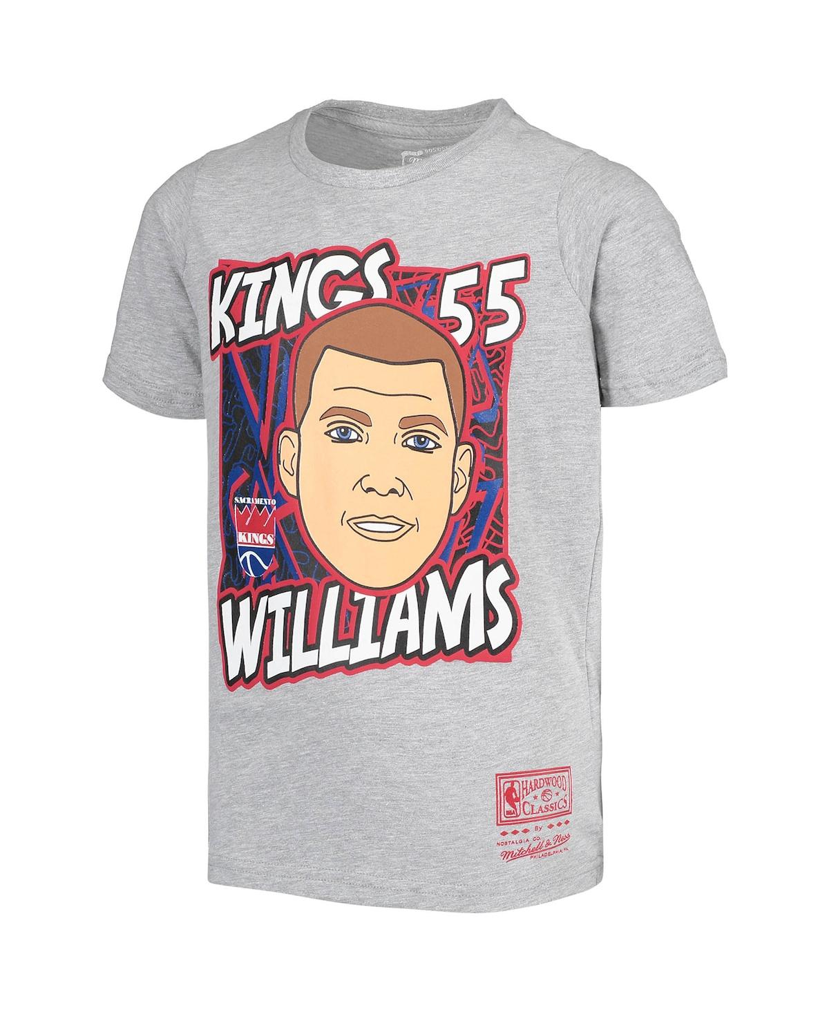 Big Boys Mitchell & Ness Jason WilliamsSacramento Kings Hardwood Classics King of the Court Player T-shirt - Gray