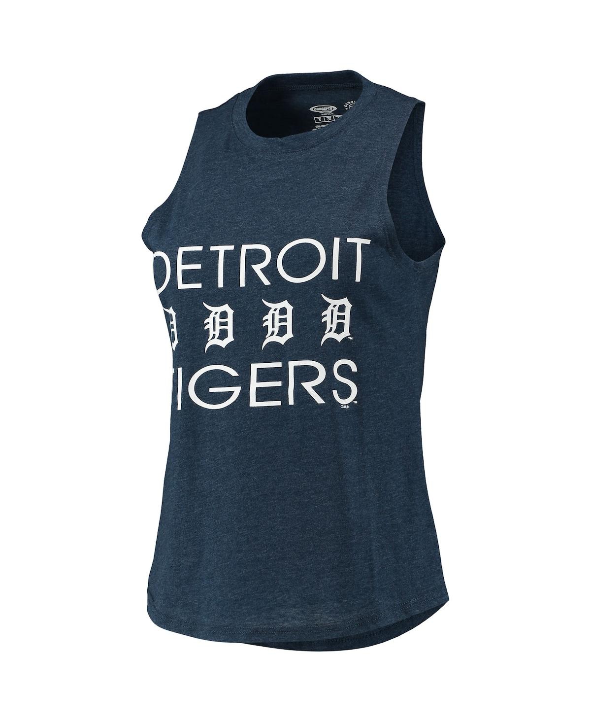 Shop Concepts Sport Women's  Orange, Navy Detroit Tigers Meter Muscle Tank Top And Pants Sleep Set In Orange,navy