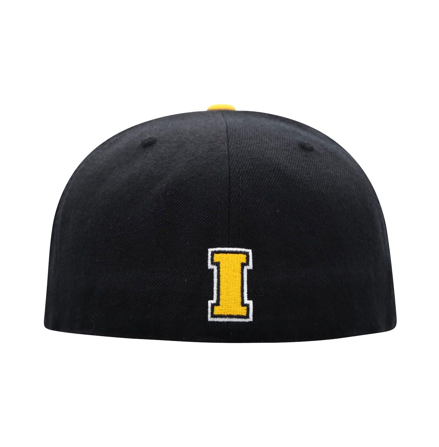 Мужская кепка Top of the World Black, Gold Iowa Hawkeyes Team Color Two-Tone Fitted Hat — фото 5