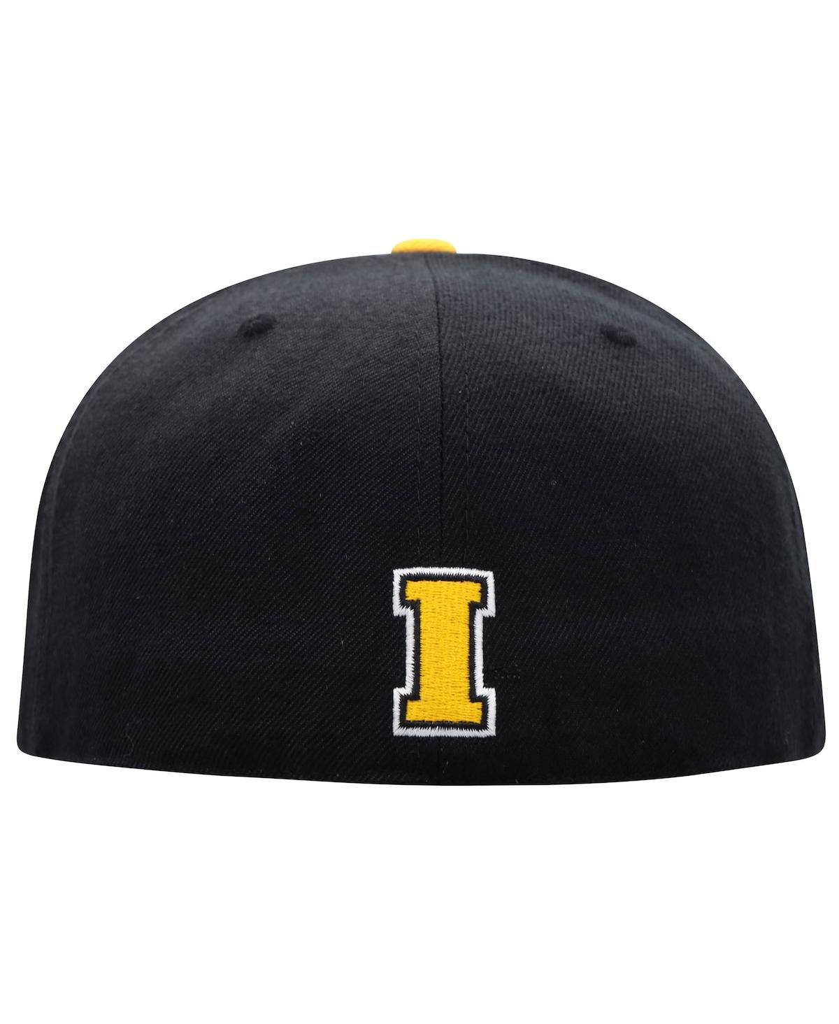 Shop Top Of The World Men's  Black, Gold Iowa Hawkeyes Team Color Two-tone Fitted Hat In Black,gold