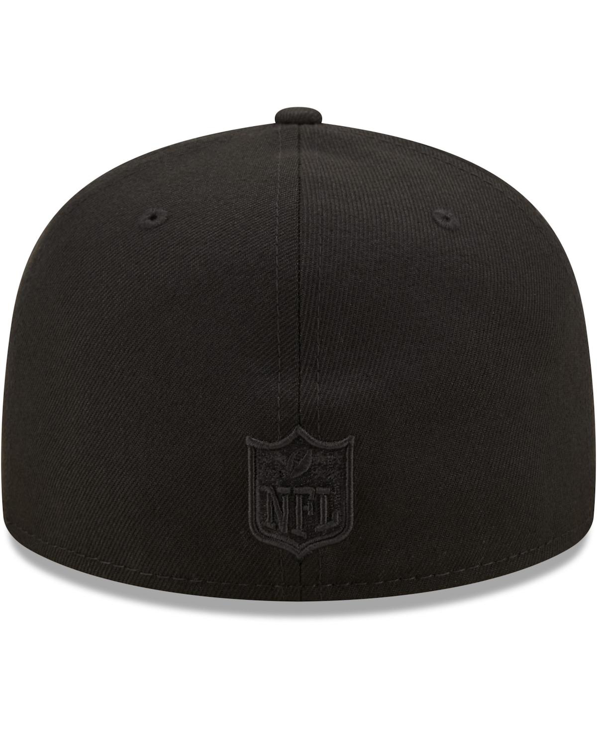 Men's New Era Las Vegas Raiders Black on Black Alternate Logo 59FIFTY Fitted Hat