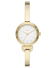 Women's Uptown D Three-Hand Gold-tone Stainless Steel Bangle Watch 28mm