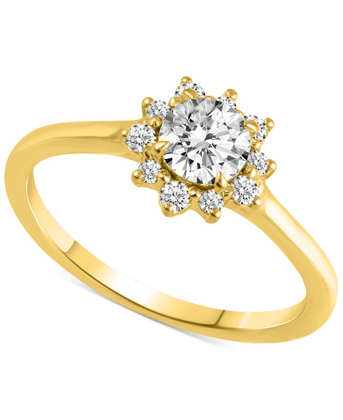 Macy's - Diamond Halo Engagement Ring (5/8 ct. t.w.) in 14k Gold