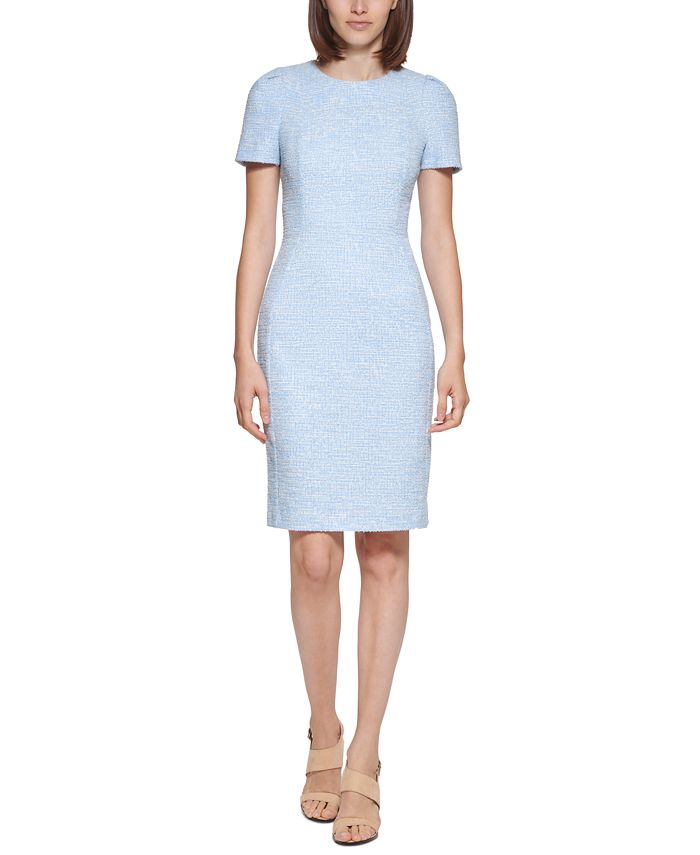 Calvin Klein Women's Tweed Short-Sleeve Sheath Dress & Reviews - Dresses -  Women - Macy's