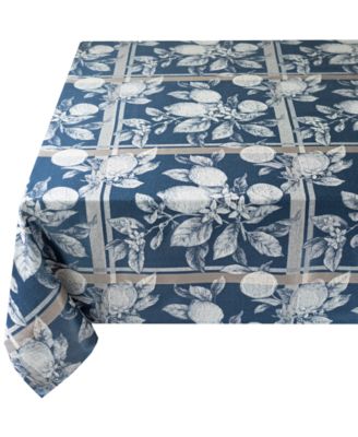 Benson Mills - Citrus Bounty Jacquard Denim Tablecloth, 60" x 120"