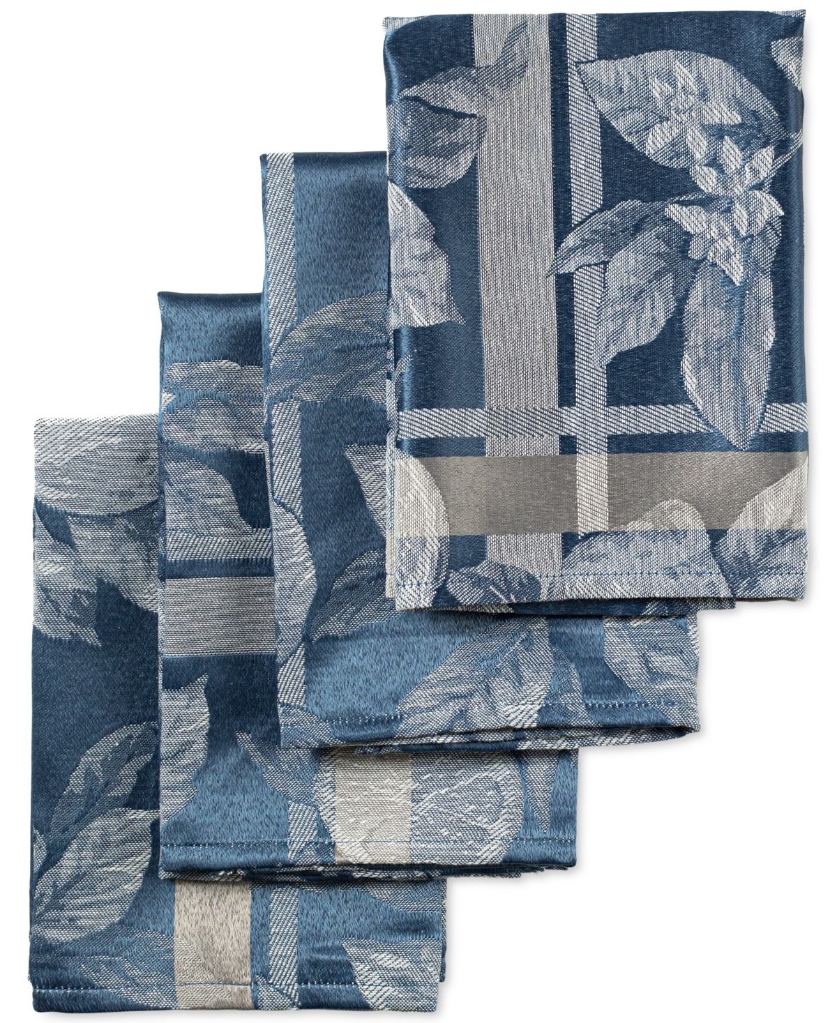 Citrus Bounty Jacquard Denim Napkins, Set of 4