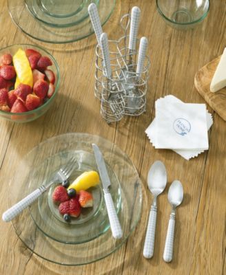 Bistro Geometric Grid Stainless Steel 16 Piece Flatware Set, Service for 4