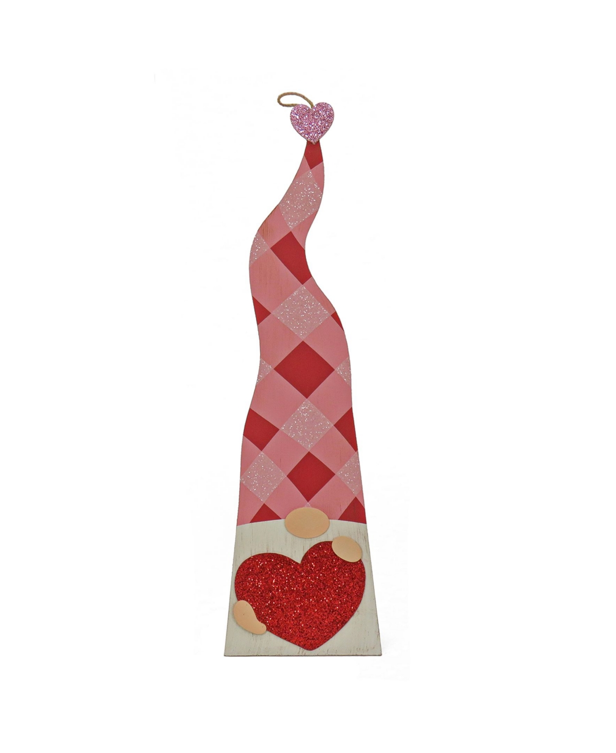 National Tree Company Valentine's Gnomes Porch Decoration, 35.8" In Pink