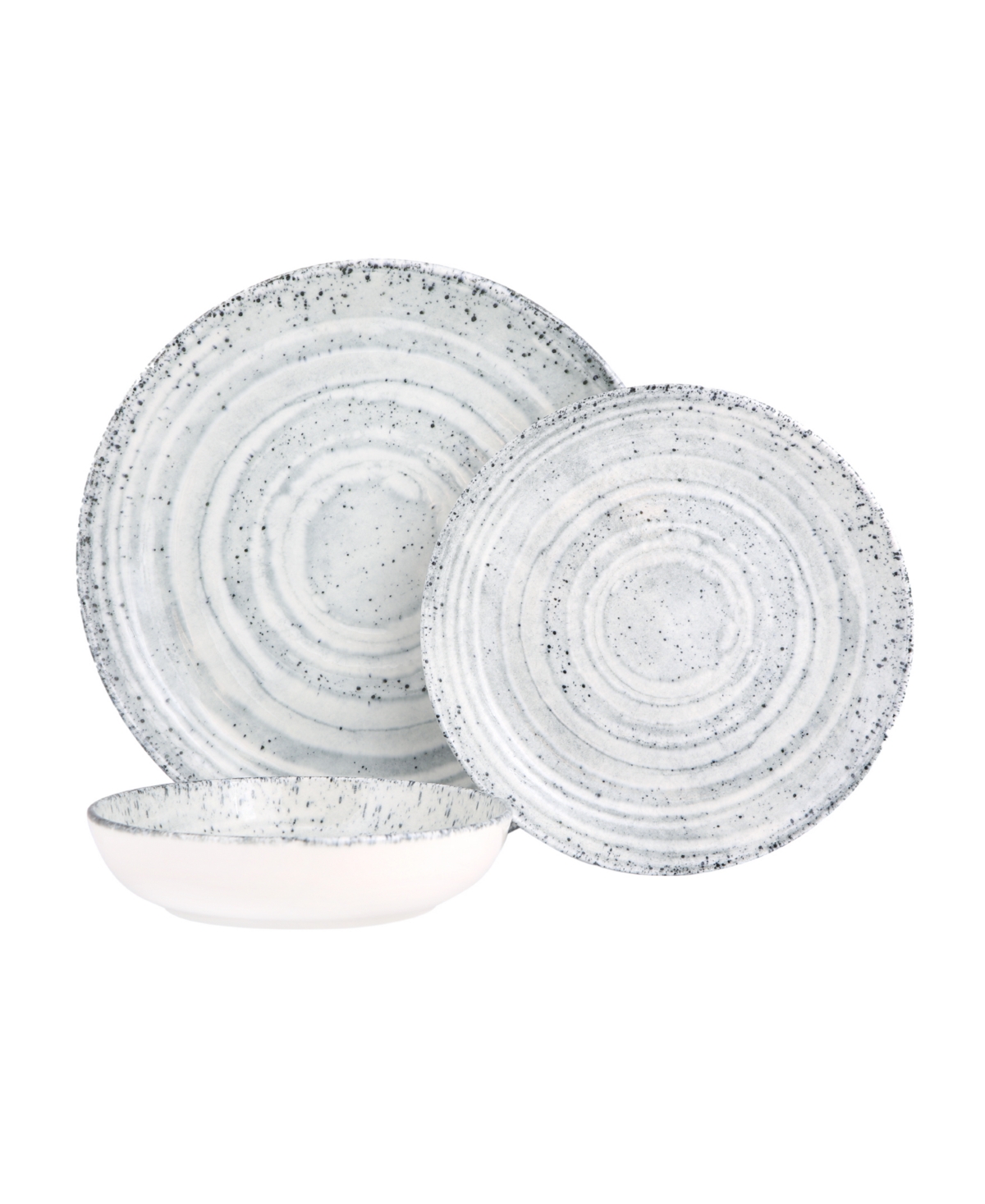 New Age Natura 3-Piece Place Setting Set - Gray and White