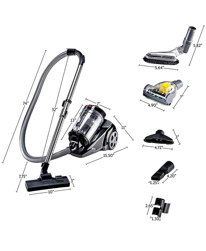 OVENTE ST2620B Bagless Canister Cyclonic Vacuum with HEPA Filter Macy's
