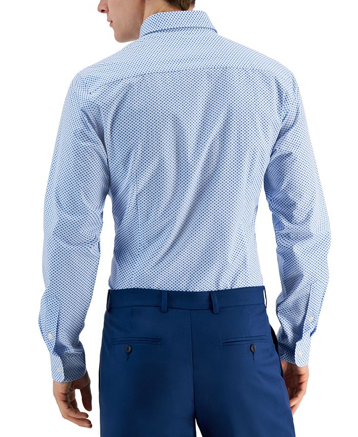 Club Room Men's Slim Fit 4Way Stretch Daisy Floral Dress Shirt