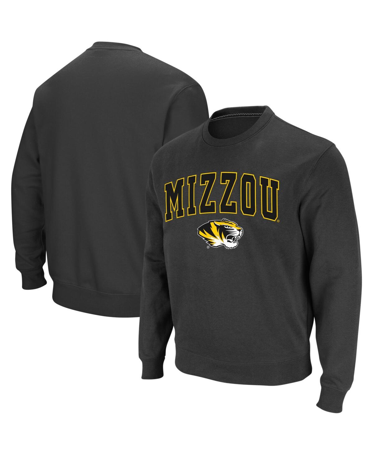 Colosseum Men's Missouri Tigers Arch & Logo Crew Neck Sweatshirt In Charcoal