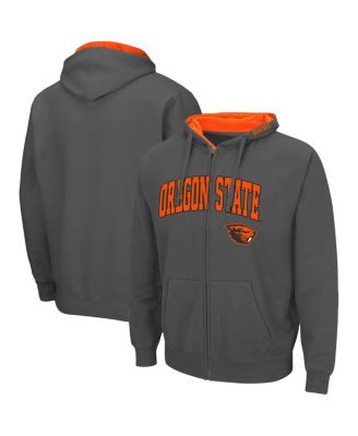 Men's Charcoal Oregon State Beavers Arch & Logo 3.0 Full-Zip Hoodie