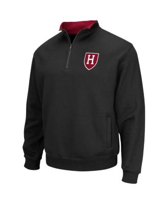 Men's Black Harvard Crimson Tortugas Team Logo Quarter-Zip Jacket