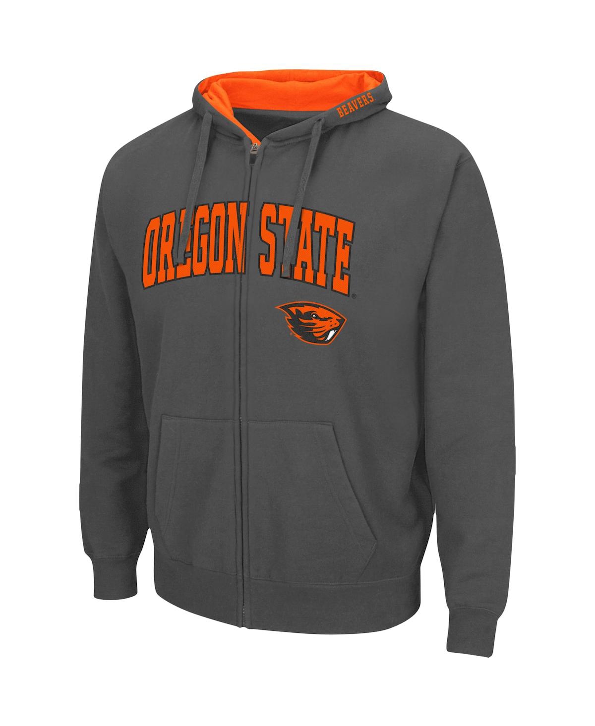 Colosseum Men's  Charcoal Oregon State Beavers Arch & Logo 3.0 Full-zip Hoodie In Charcoal