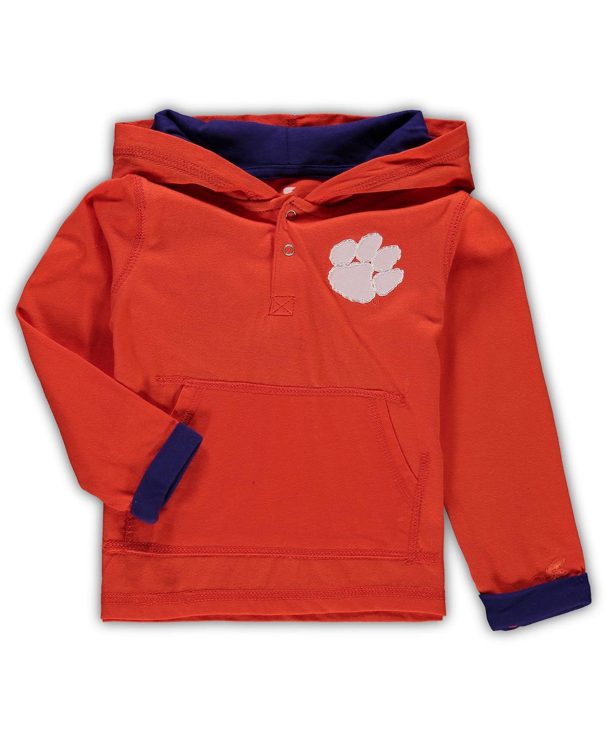 Colosseum Toddler Boys  Orange, Heather Gray Clemson Tigers Poppies Hoodie And Sweatpants Set In Orange,heathered Gray