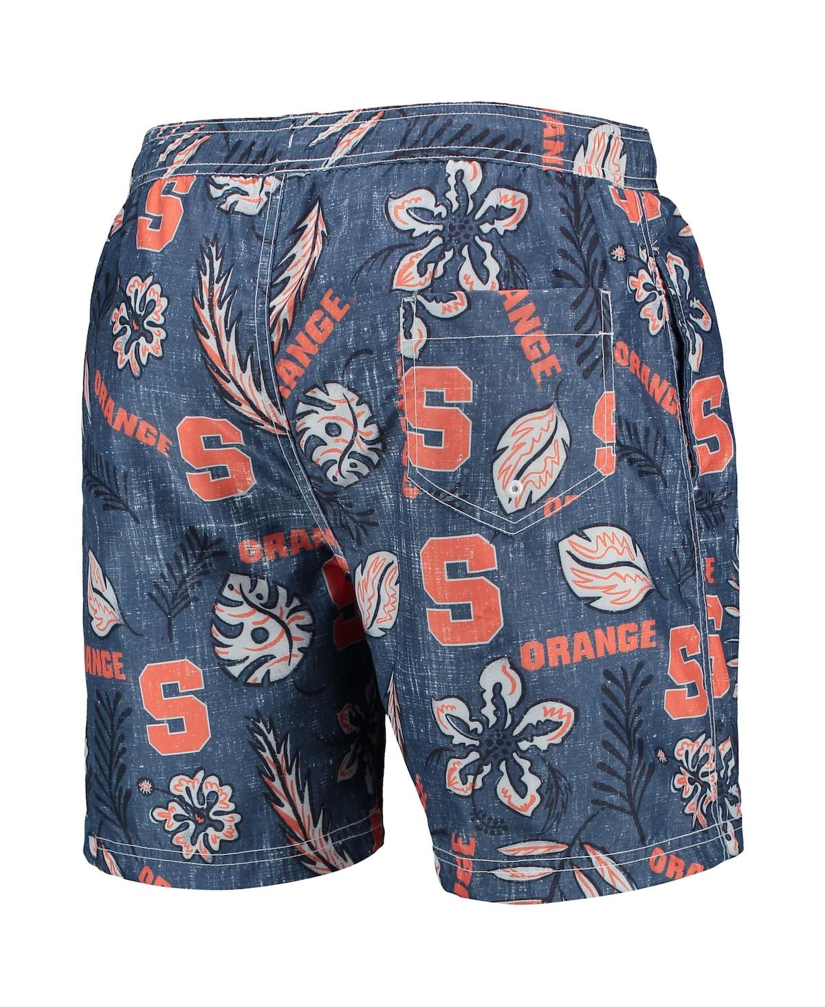 Shop Wes & Willy Men's  Navy Syracuse Orange Vintage-like Floral Swim Trunks