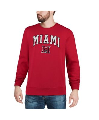 Men's Miami University RedHawks Arch Logo Crew Neck Sweatshirt