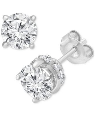 Certified Lab Grown Diamond Halo Stud Earrings (2-1/2 ct. t.w.) in 14k Gold