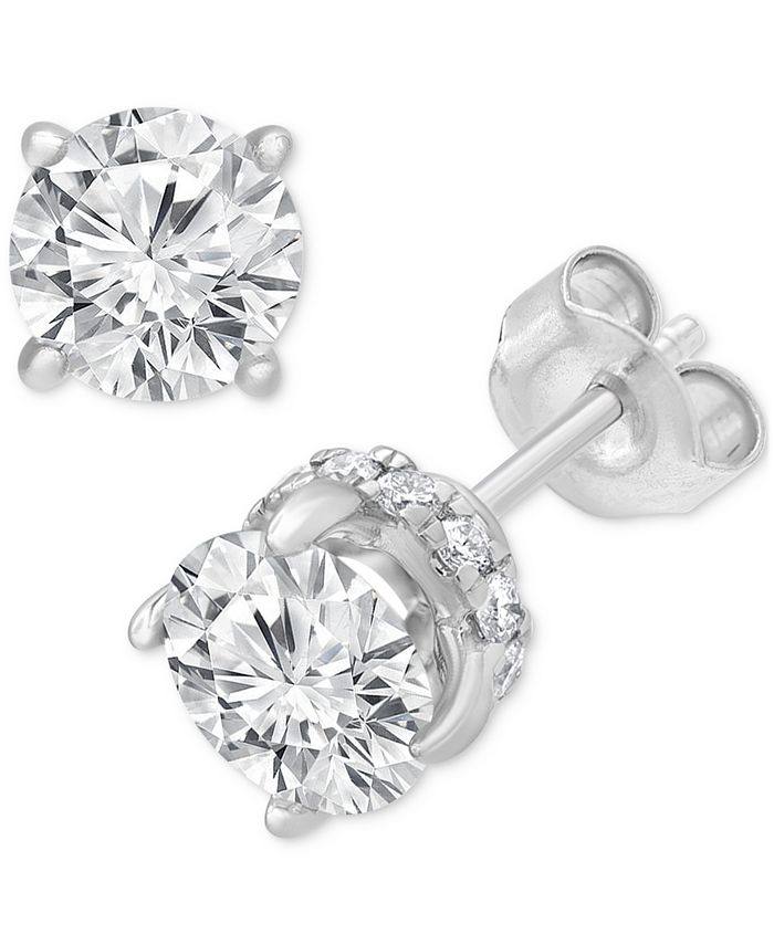Badgley Mischka Certified Lab Grown Diamond Halo Stud Earrings (2-1/2 ...