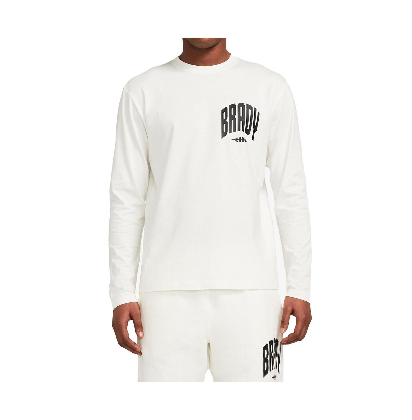 Мужская футболка BRADY White Varsity Long Sleeve — фото 3