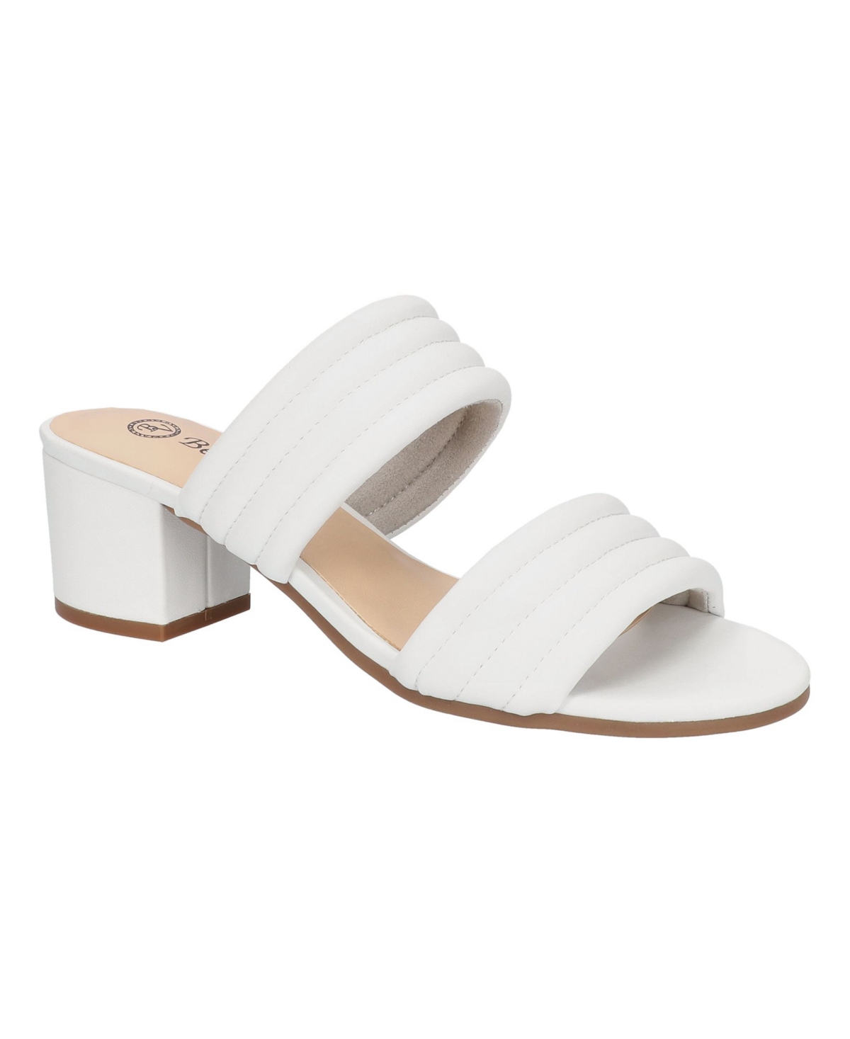 Shop Bella Vita Women's Georgette Heeled Sandals In White Leather