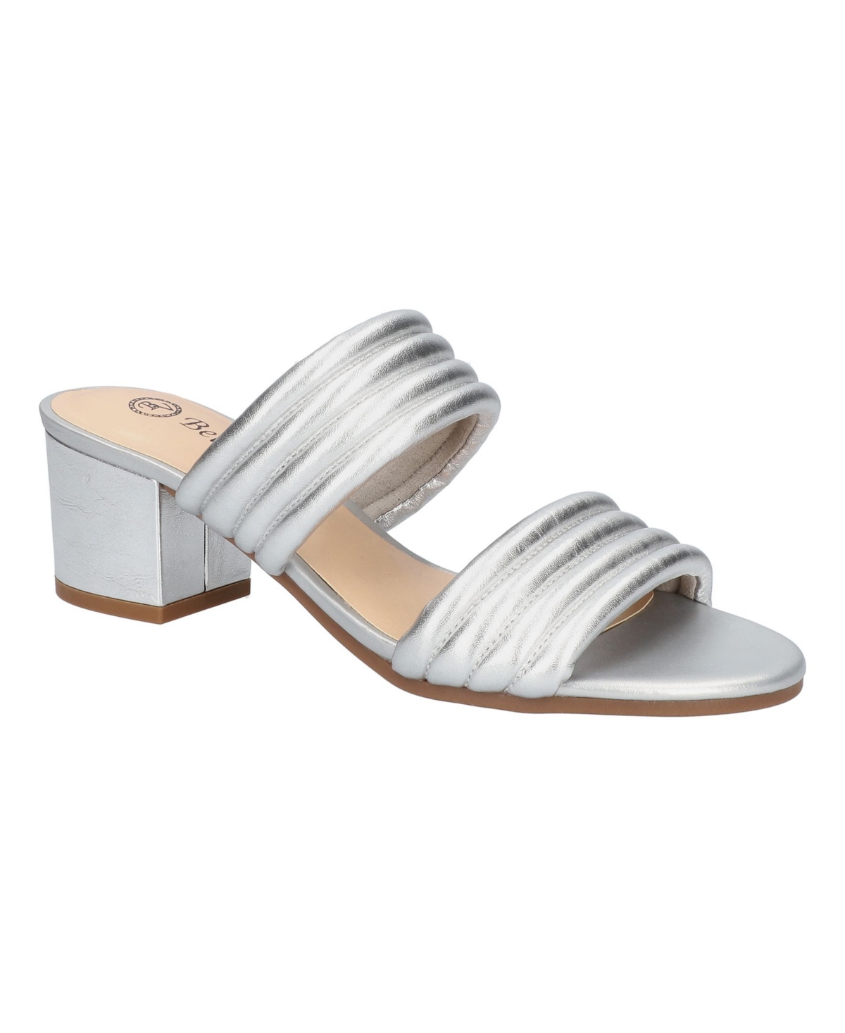 Women's Georgette Heeled Sandals - Silver Leather