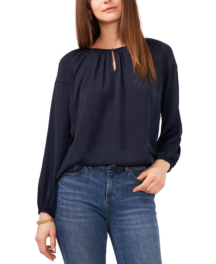 Vince Camuto Keyhole Peasant Top - Macy's