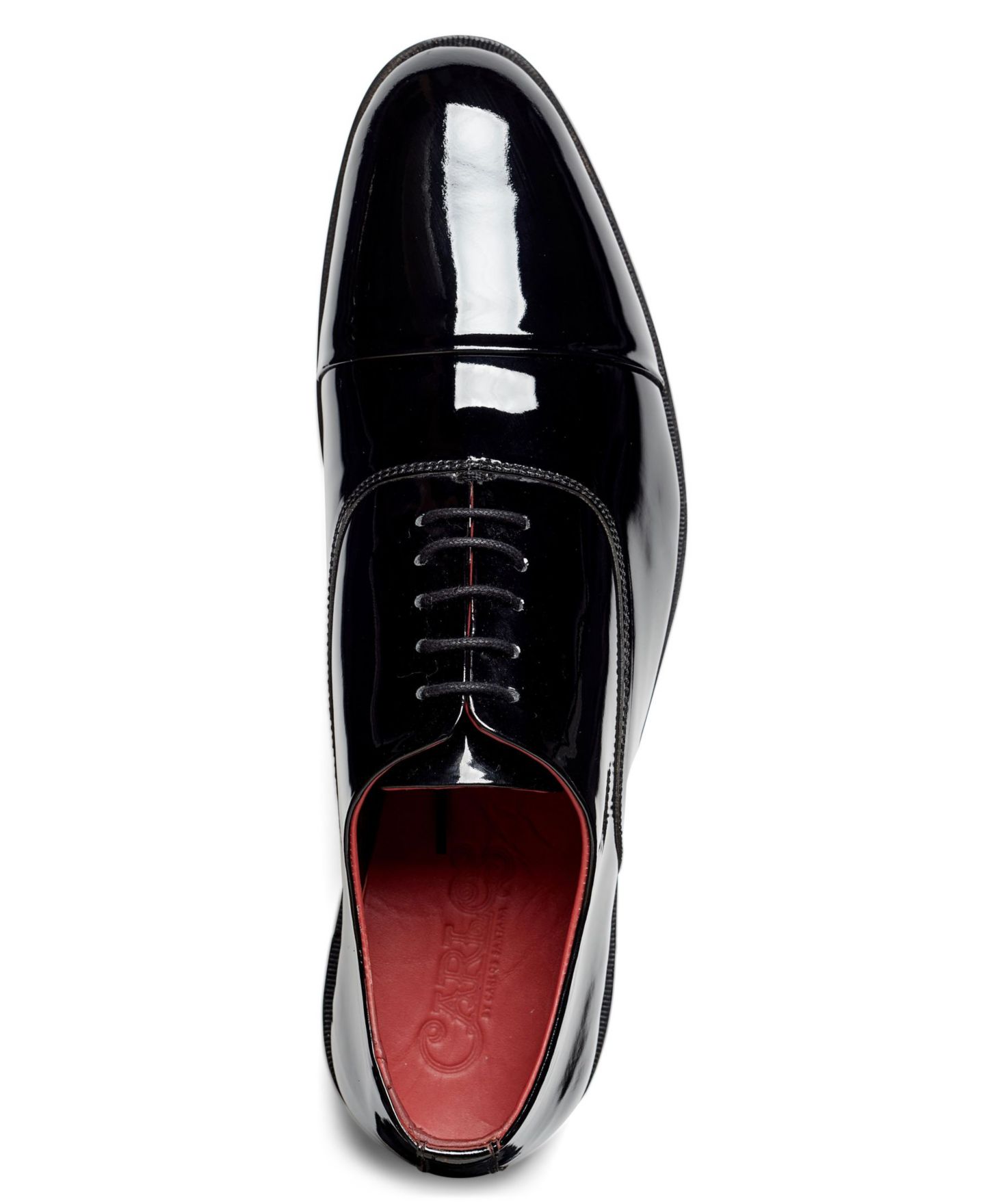 Мужские туфли Carlos by Carlos Santana Tuxedo Cap-Toe Oxford Patent Leather Dress Shoe, цвет: Чёрный — фото 4